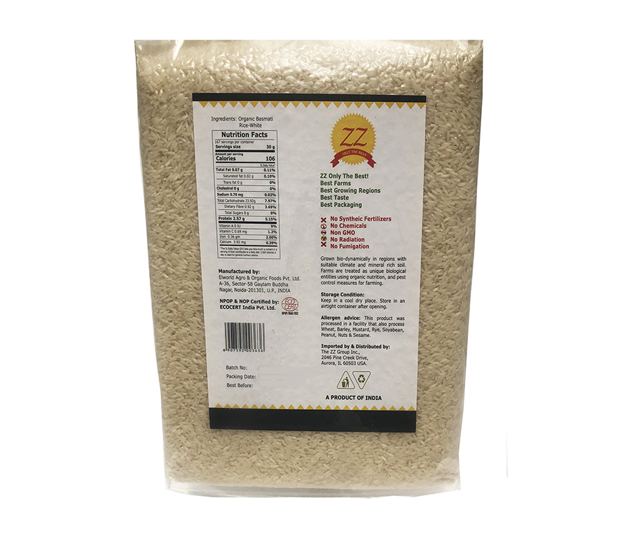 Premium Organic Basmati Rice – ZZ Organic